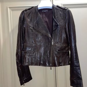 VINCE LEATHER MOTO JACKET SMALL